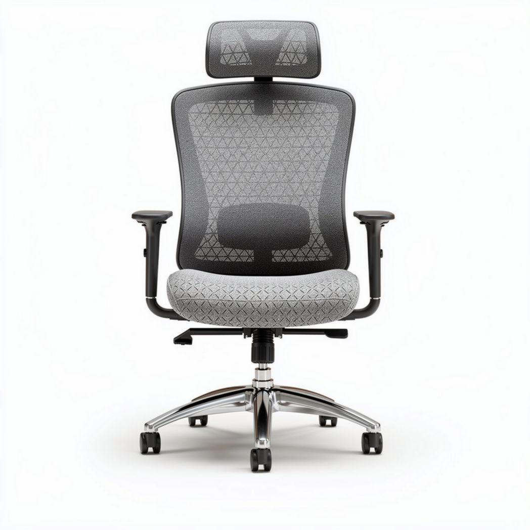 Ergonomische bureaustoel met mesh rugleuning en zachte zitting grijs 60 x 60 x 120cm