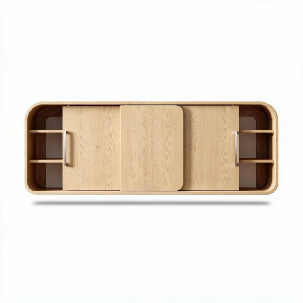 Wit wandmeubel met schuifdeuren van MDF in afmetingen 160 x 40 x 30cm