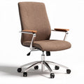 Bureau stoel met stoffen bekleding en houten armleuningen 60 x 60 x 100cm