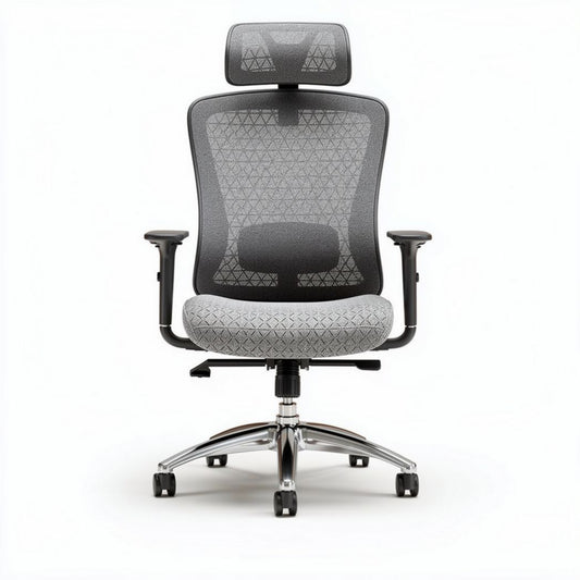 Ergonomische bureaustoel met mesh rugleuning en zachte zitting grijs 60 x 60 x 120cm