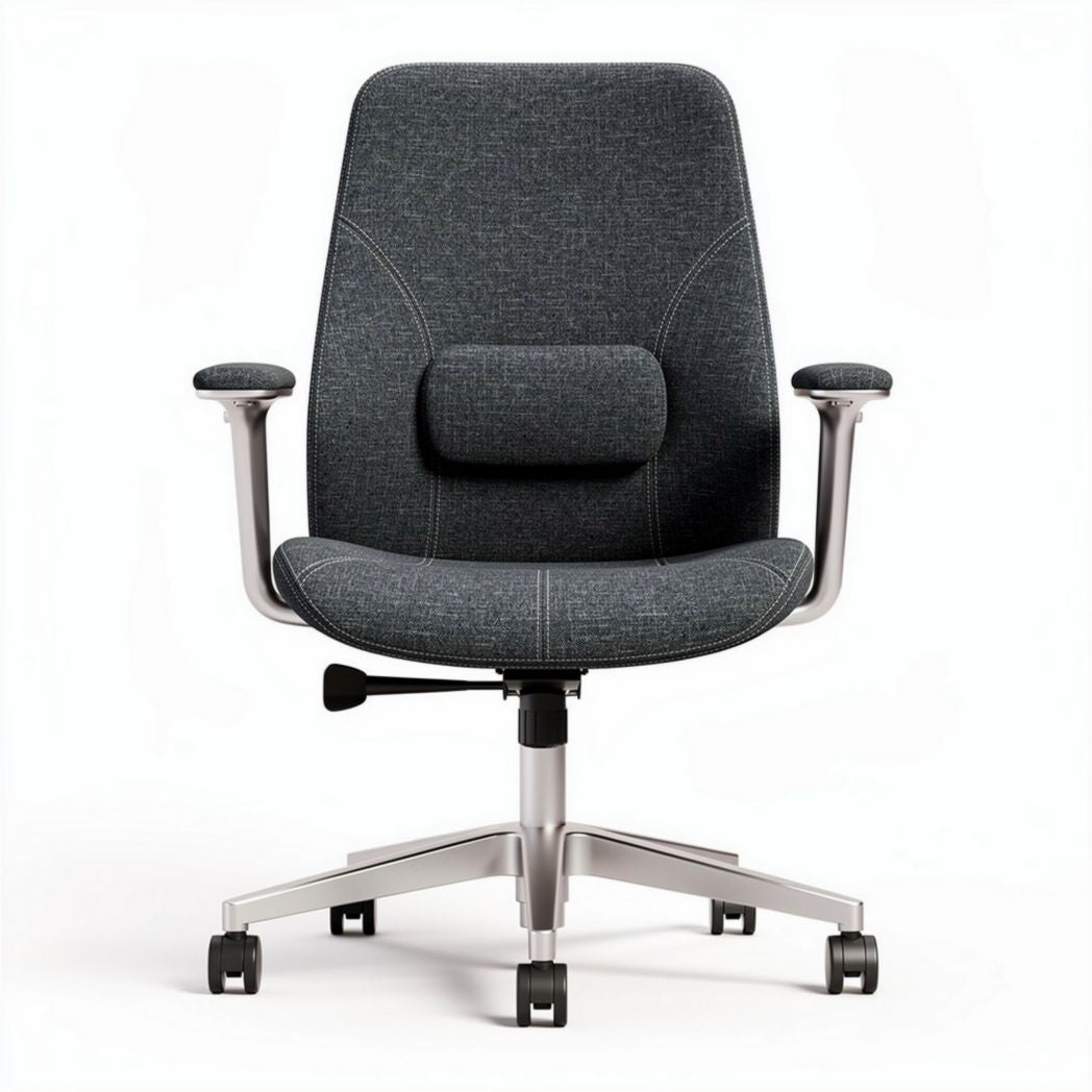 Leren bureaustoel met verstelbare hoogte en zwarte wielen 50 x 60 x 100cm