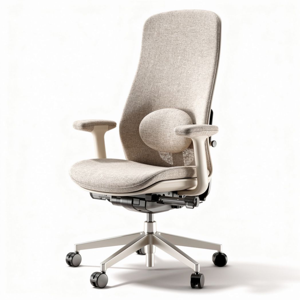 Bureaustoel met verstelbare armleuningen en ademend stoffering grijs 60 x 60 x 120cm