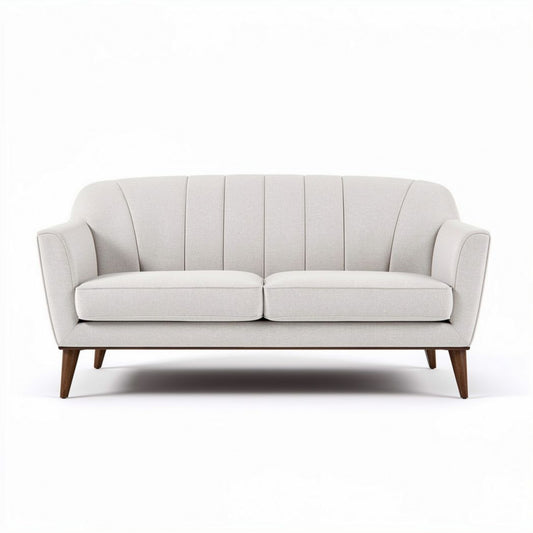 Bank grijs stof met houten poten afmetingen 180 x 80 x 85 cm