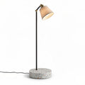 Vloerlamp met betonnen voet en stoffen lampenkap zwart 25 x 25 x 150cm