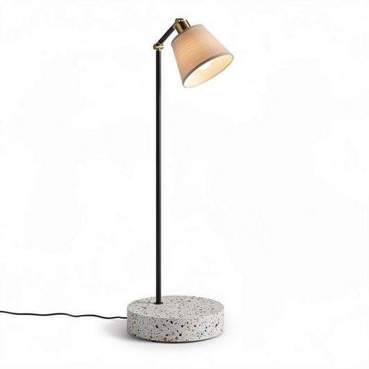 Vloerlamp met betonnen voet en stoffen lampenkap zwart 25 x 25 x 150cm