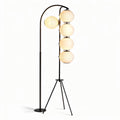 Staande lamp met drie glazen bollen en metalen voet 25 x 25 x 150cm