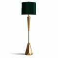 Staande lamp van metaal en textiel met groene lampenkap 25 x 25 x 150cm