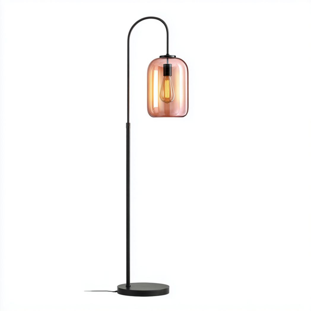Vloerlamp van metaal met ronde kap in zwart 150 x 40 x 190cm