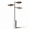 Vloerlamp met drie schijven in zwart met marmeren voet 70 x 30 x 30cm